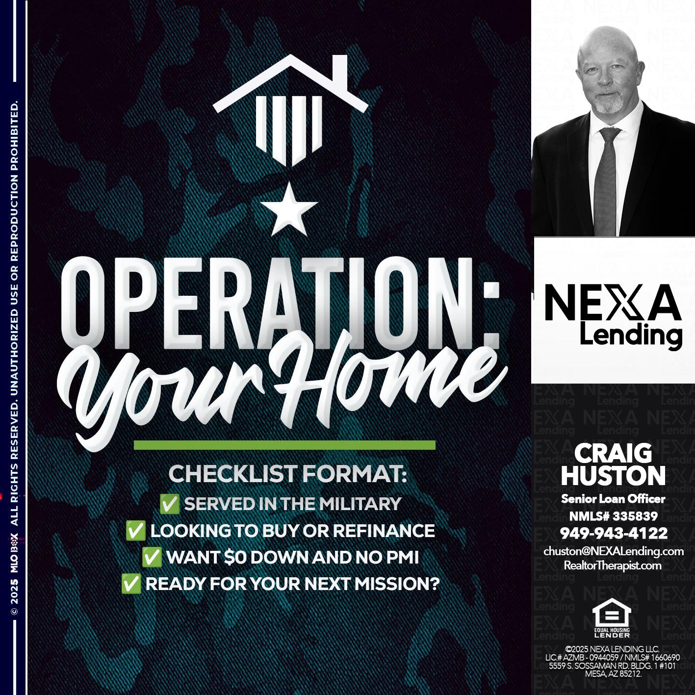 OPERATION YOUR HOME - Craig Huston -Senior Loan Officer
