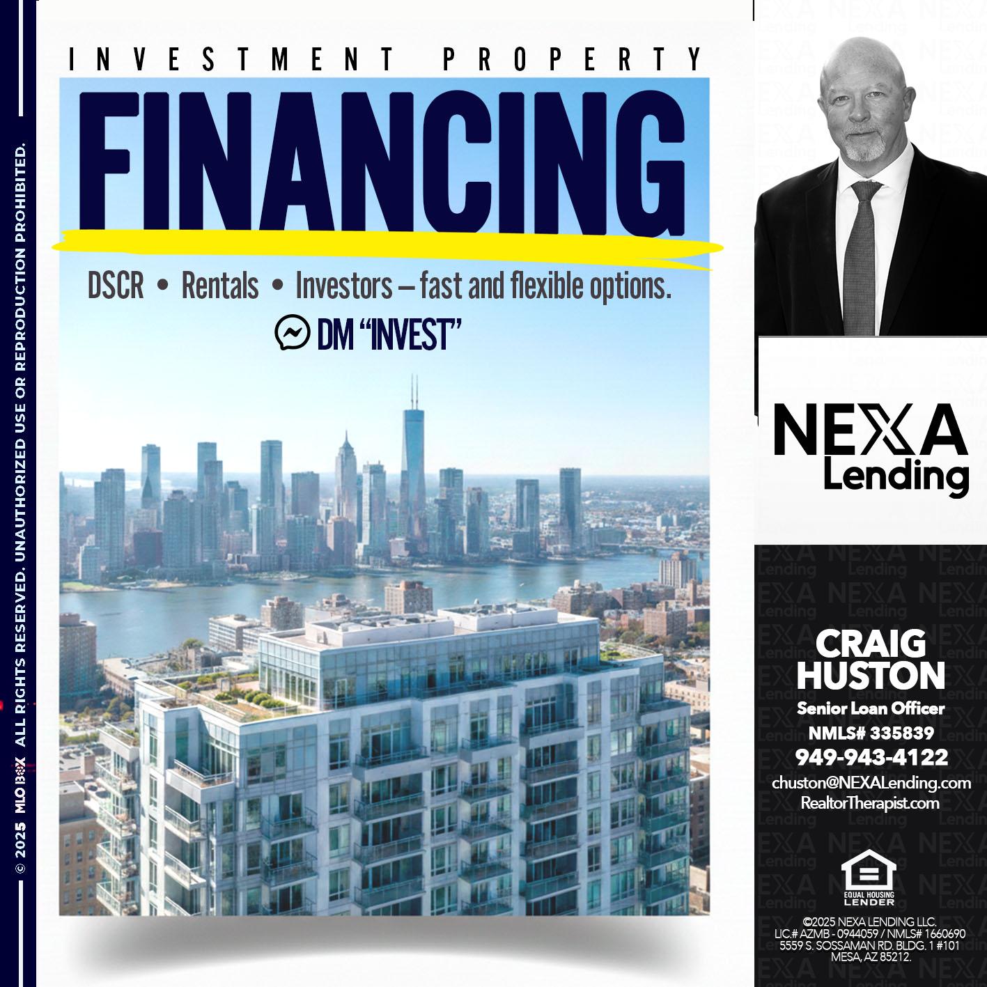 FINANCING - Craig Huston -Senior Loan Officer