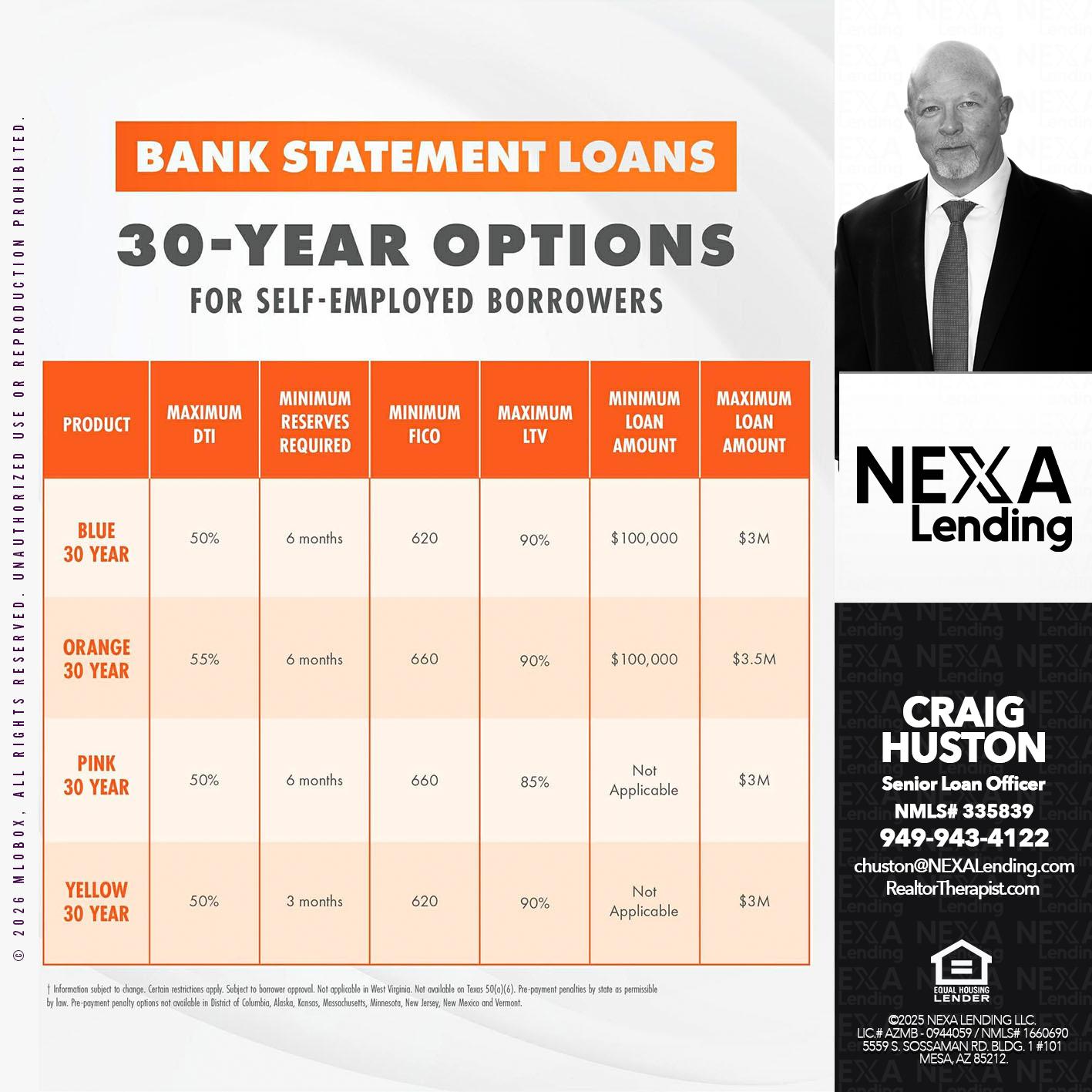 30 YEAR - Craig Huston -Senior Loan Officer