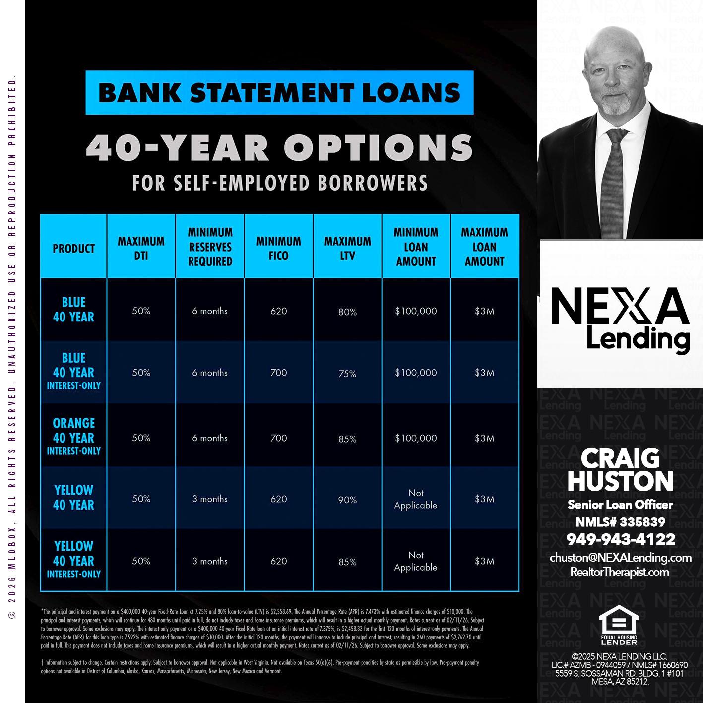 40 YRS - Craig Huston -Senior Loan Officer