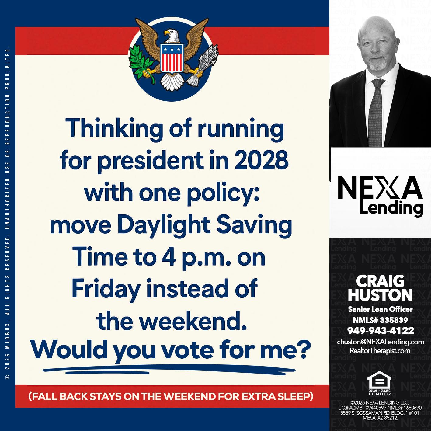 thinking on running - Craig Huston -Senior Loan Officer