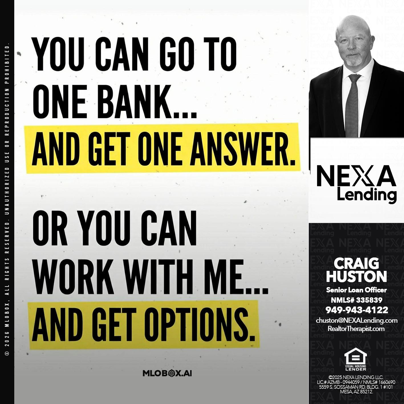 YOU CAN GO - Craig Huston -Senior Loan Officer