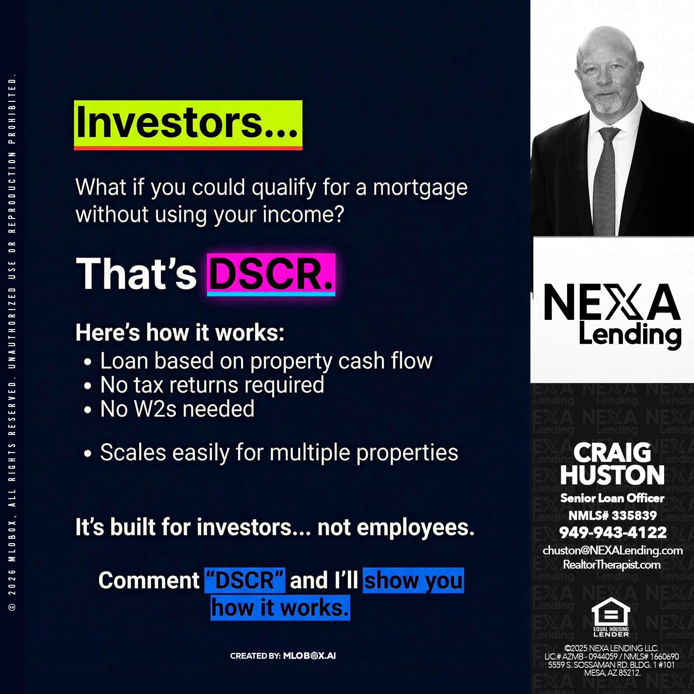 investors - Craig Huston -Senior Loan Officer