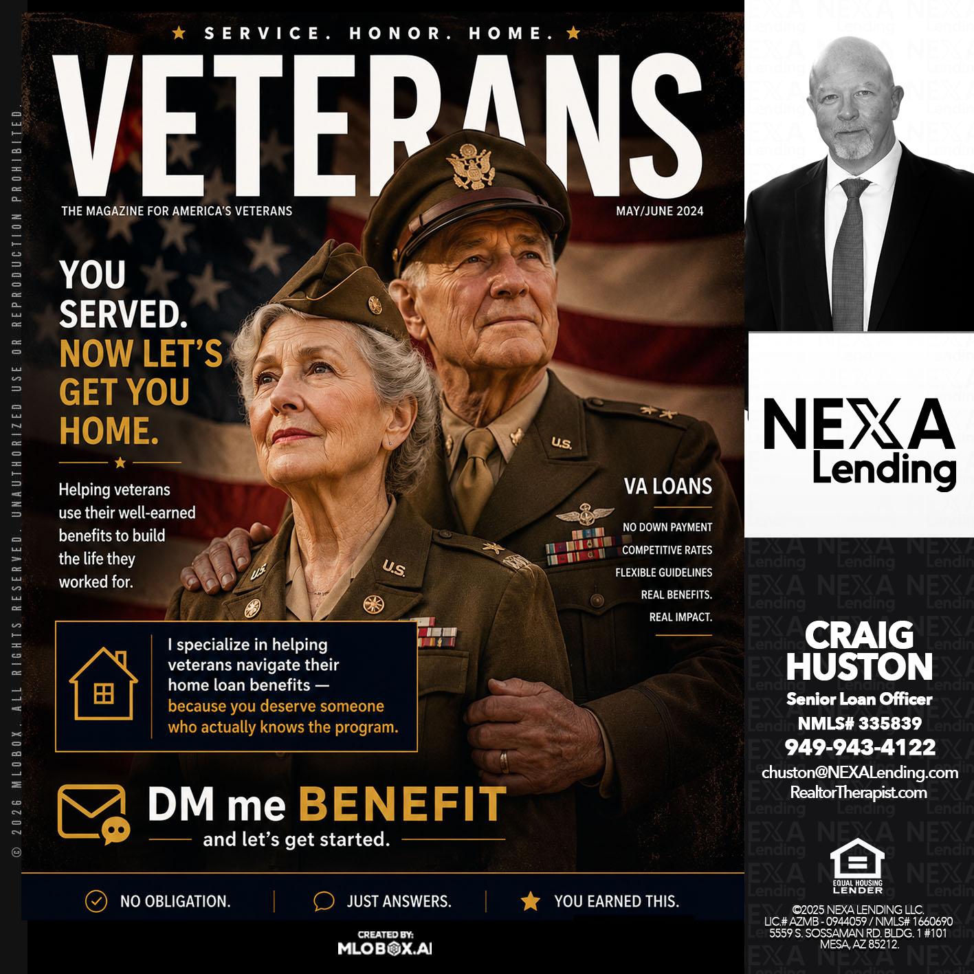 VETERANS - Craig Huston -Senior Loan Officer